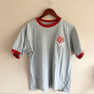 Sport College Gray & Red Ringer Tee